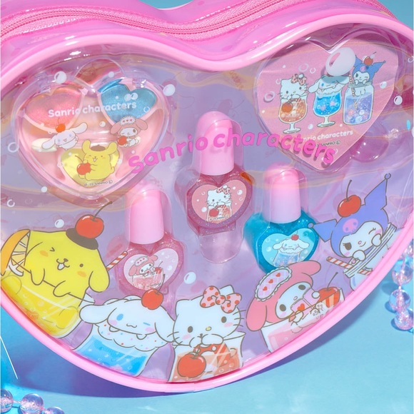 NEW Hello Kitty Sanrio Characters Fruit Soda Makeup Set Shoulder Cosmetic Bag - Picture 4 of 9